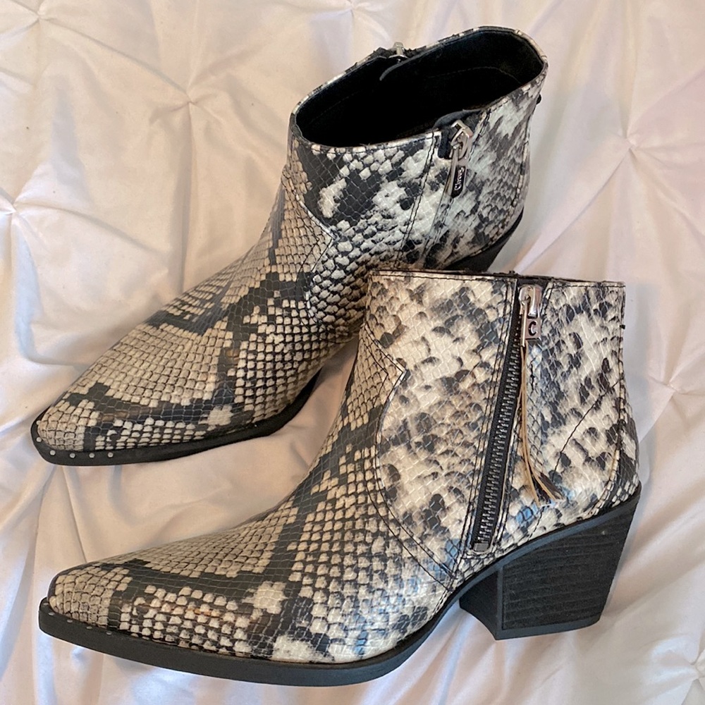 Brand New Circus by Sam Edelman faux snakeskin boots!  Ankle boot w/pointed toe.